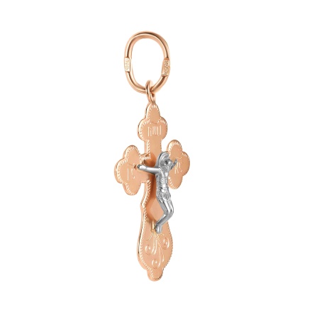 'Eternal Salvation' Orthodox Crucifix Pendant. View 2