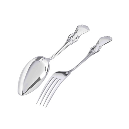 Reverse of French style Silver Spoon and Fork