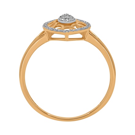 "Madame de Pompadour" Ring with Diamonds in Hypoallergenic 585 Rose Gold - Angle 4