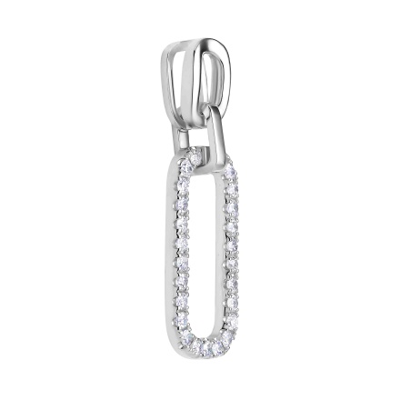 Hand-sculpted White Gold Pendant with 25 Diamonds. View 2