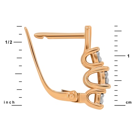 16mm High Earrings with 6 Stacked Illusion-set Diamonds