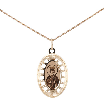 The Holy Great-martyr Catherine Pendant. Certified 585 (14kt) Rose Gold