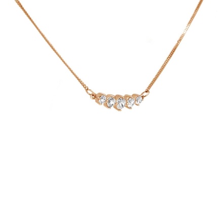 'Five Symbols of Joy' Necklace with CZ. View 2