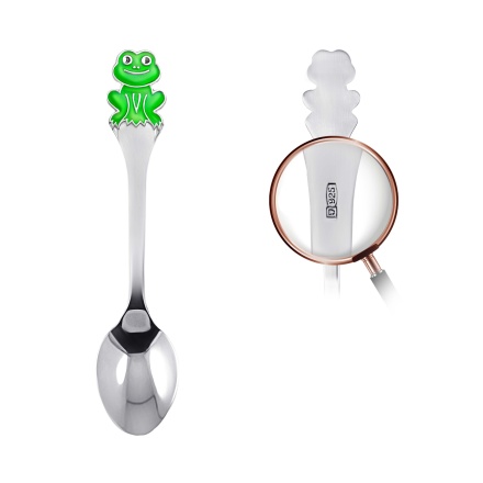 Silver Spoon for a Toddler with a Froggy. View 2