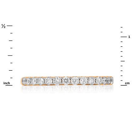Rose Gold Wedding Ring with 14 Prong-set Diamonds, Angle 2