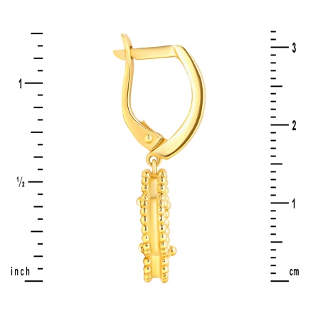 Size of Black Onyx Quatrefoil Clover Earrings, Height 32mm