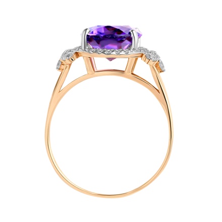 Oval-shaped Amethyst Cocktail Ring. View 3
