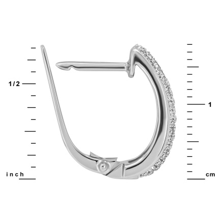 Earrings Featuring 98 Diamonds. Tested 585 (14K) White Gold, Rhodium Finish. View 2