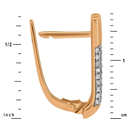 Height of Multi-Diamond Modernist Earrings 18mm