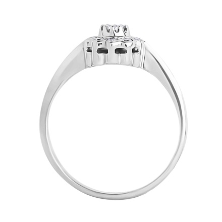 Raspberry-inspired diamond ring in 585 white gold. View 3