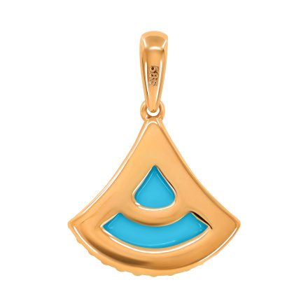 Reverse of Turquoise and Diamond Pendant Nefertiti