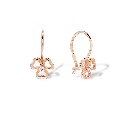 Children S Earrings Hypoallergenic Kids Golden Flamingo Flora Motif Earrings