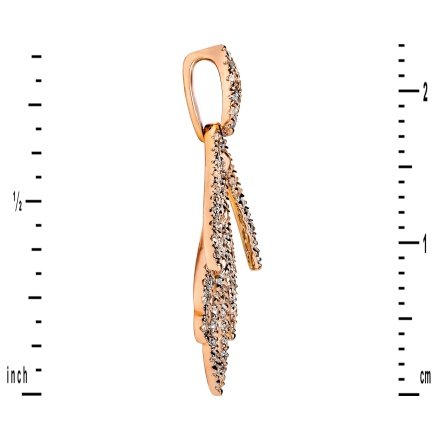 Height of Cascading Diamond Pendant of 585 Rose Gold