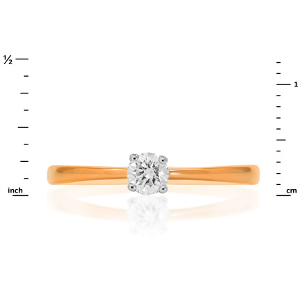 Classic Engagement Ring with 4.2mm Natural Diamond. Hypoallergenic Cadmium-free 585 (14K) Rose Gold. View 2