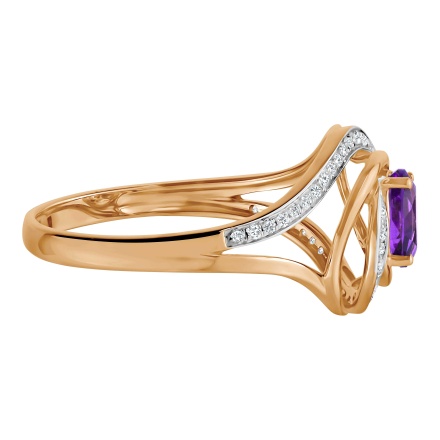 "Fantasy" Amethyst and Diamond Ring - Angle 3