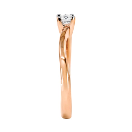 'A Promise of Love' Diamond Engagement Ring. Hypoallergenic Cadmium-free 585 (14K) Rose Gold. View 3