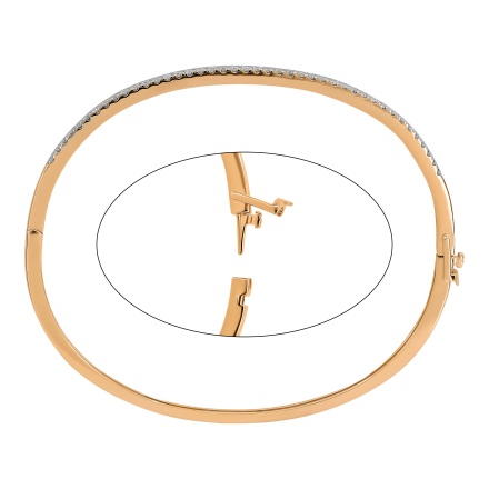 Subtle Lockable Bangle Featuring 42 Diamonds - Collage 2