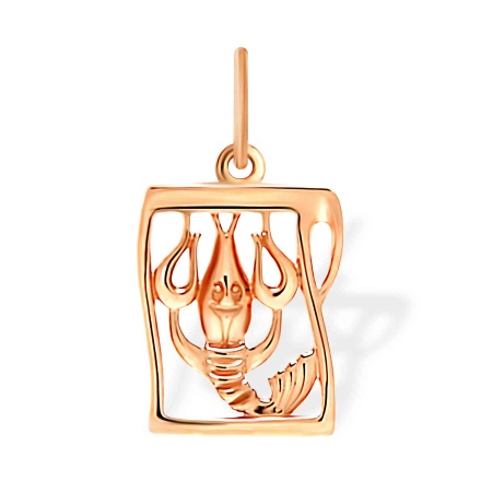 Manuscript-inspired Pendant 'Cancer' Zodiac. June 21 - July 22