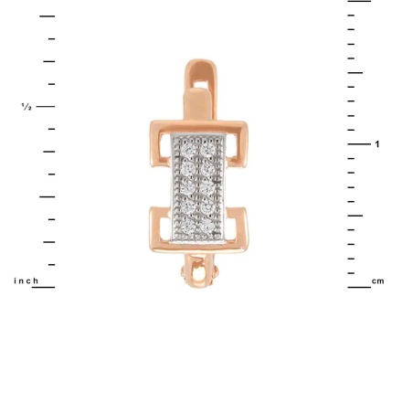 Stylized 'Belt Buckle' Gold Earrings. View 2