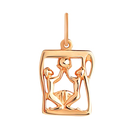 Manuscript-inspired Pendant 'Gemini Zodiac'. May 21 - June 21