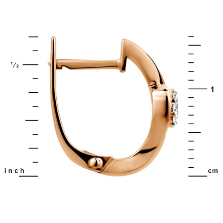 Intriguing Earrings with Full Cut Diamond Clusters: Height 16mm