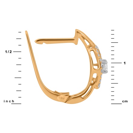 Height of Evil Eye Leverback Earrings Featuring 36 Diamonds, 18mm