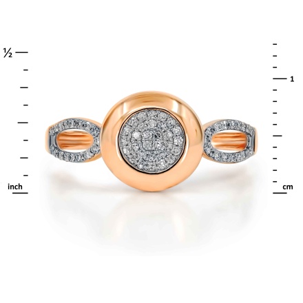 Diamond Persimmon-inspired Ring with Open Shank. Hypoallergenic Cadmium-free 585 (14K) Rose Gold. View 2