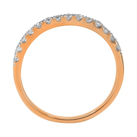 Rose Gold Wedding Ring with 14 Prong-set Diamonds, Angle 4
