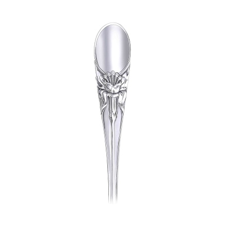 Handle of Silver Gift Spoon with Flower
