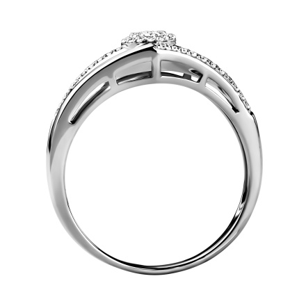 Spotlight Diamond Cluster Ring in White Gold - Angle 4