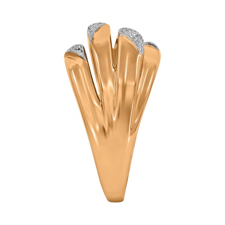 Wide Ring with Slots and Diamond Milgrain Overlays - Angle 3