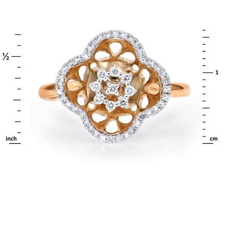 Lotus-inspired Diamond Ring - Angle 2