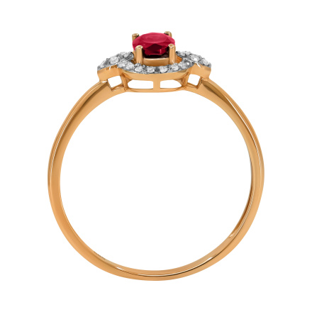 Ruby and Diamond Ring with Nostalgic Motif - Angle 4