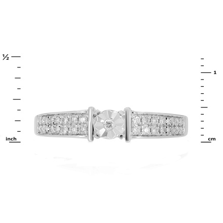 On-trend Style White Gold Engagement Ring with 33 Diamonds - Angle 2