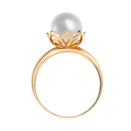 585 rose gold ring with 9mm pearl. View 3