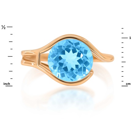 Statement Ring with Blue Topaz Diameter 10mm, Angle 2
