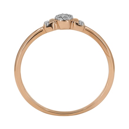 Ring with Diamond Cluster and Two Diamond Spacers. Angle 5