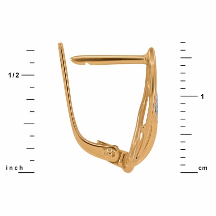 Lovely Earrings Featuring 16 Diamonds, Height 17mm