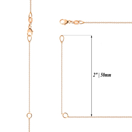 Cable-link Solid Extendable Chain, Width 1.0mm. View 2
