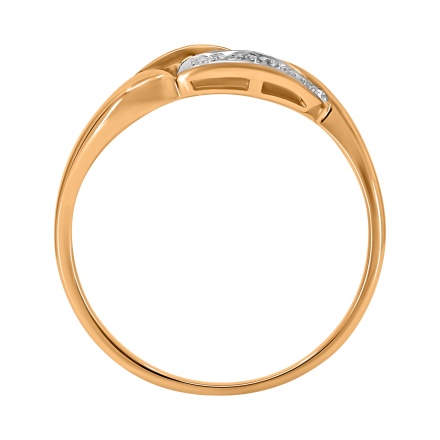 Ring Featuring 12 Diamonds. Hypoallergenic 585 Rose Gold, Rhodium Detailing. View 4