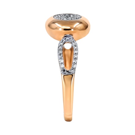 Diamond Persimmon-inspired Ring with Open Shank. Hypoallergenic Cadmium-free 585 (14K) Rose Gold. View 3