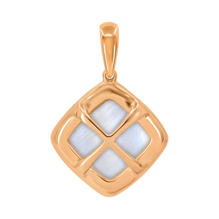 Reverse of Pendant with Mother-of-Pearl in a Diamond Contour