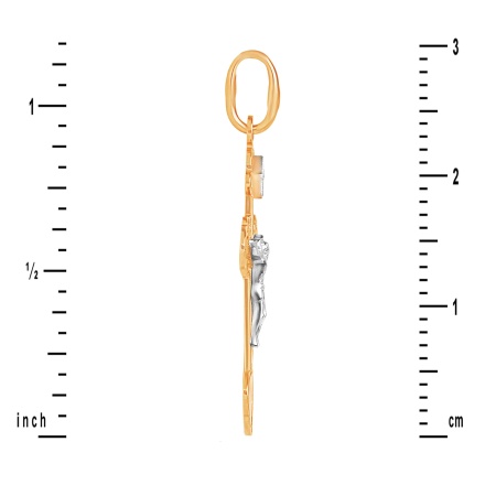 585 Rose and White Gold Diamond Orthodox Cross 'Virgin Mary's Tear' for Her. View 3