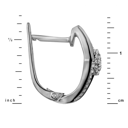 Ambitious Earrings in White Gold with 74 Diamonds: Height 16mm