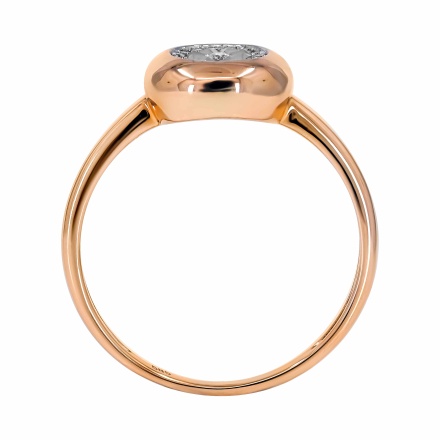 Persimmon-inspired Ring Featuring 16 Diamonds. Tested 585 (14K) Rose and White Gold. View 4