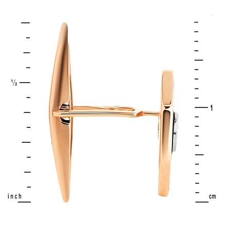 Octagon Black Onyx Diamond Tuxedo Cufflinks in 585 Rose and White Gold. View 3