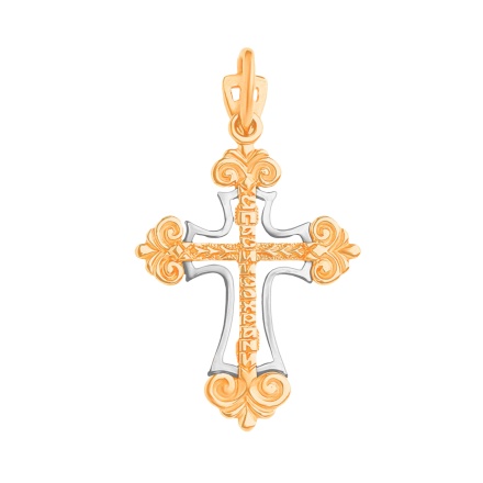 Reverse of Unisex Two-Tone Gold Orthodox-style Body Crucifix