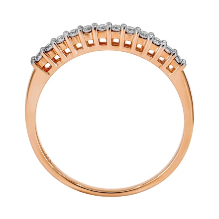Diamond Gallery Wedding and Anniversary Ring. Hypoallergenic Cadmium-free 585 (14K) Rose Gold. View 4