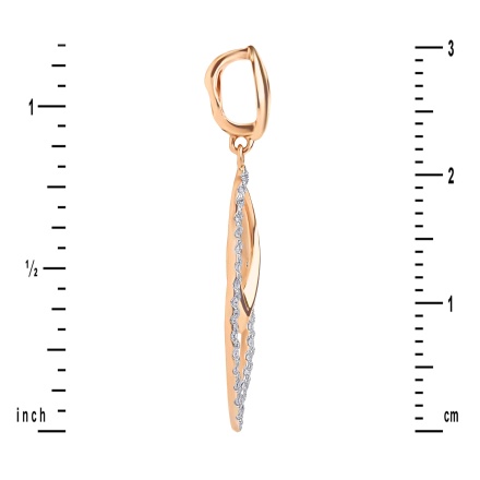 Double marquise drop pendant with diamonds in 585 rose gold. View 3