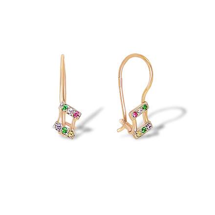 Children S Earrings Toddler Gold Golden Flamingo Candy Colored Cz Toddler Gold Earrings